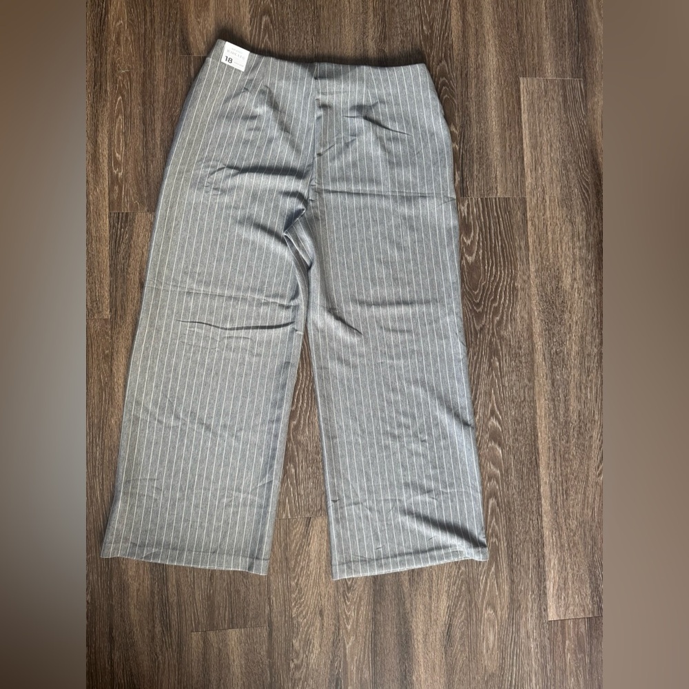 Lane Bryant Gray Striped Trousers - Picture 4 of 4